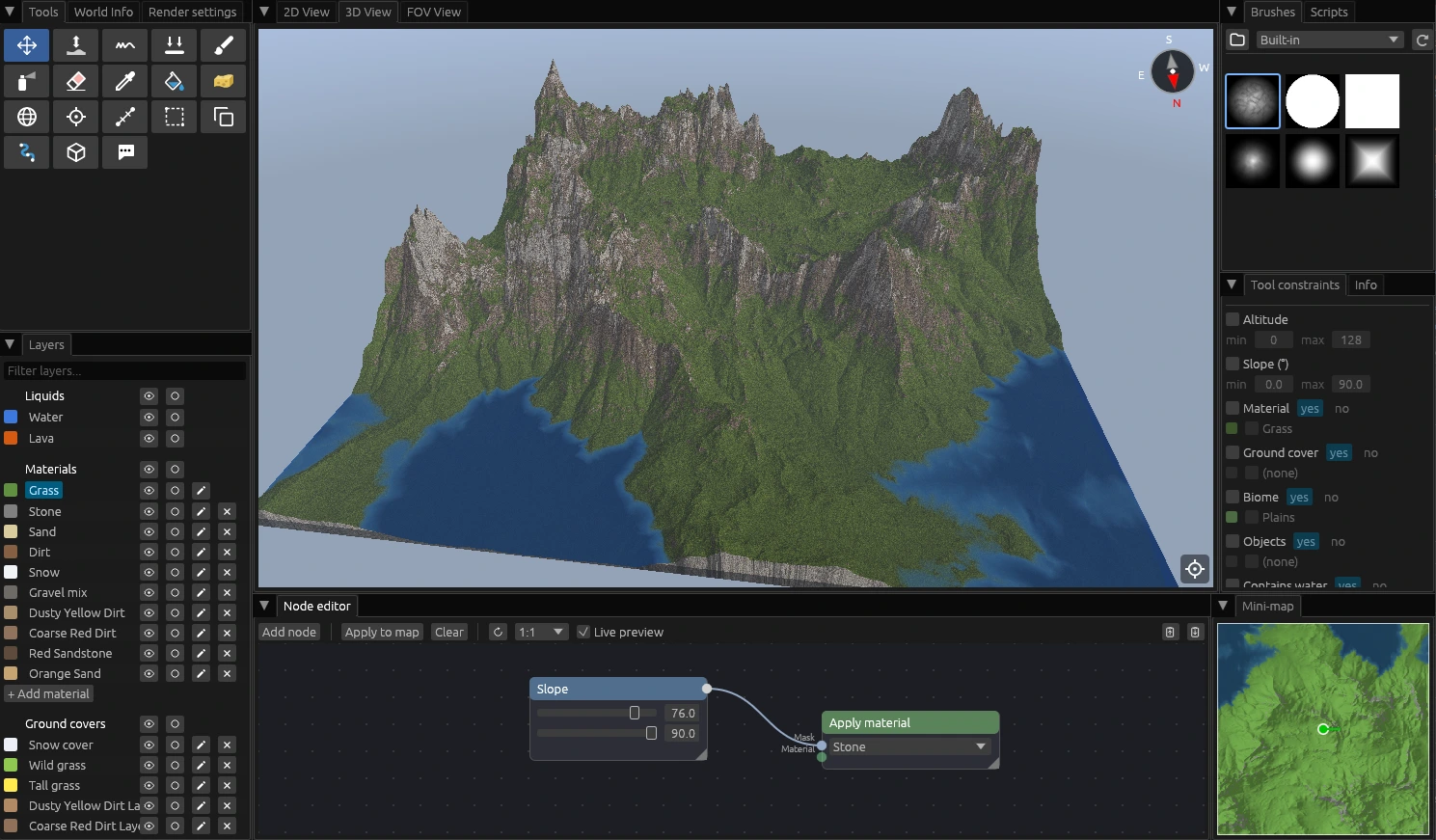 Outils d'édition et panneau de layers